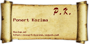 Ponert Kozima névjegykártya